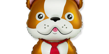 Balon folija Kužek Bulldog, rjava barva, 60cm - mojbalon