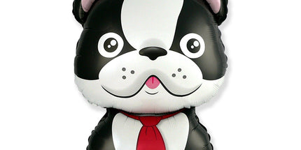 Balon folija Kužek Bulldog, črna barva, 60cm - mojbalon