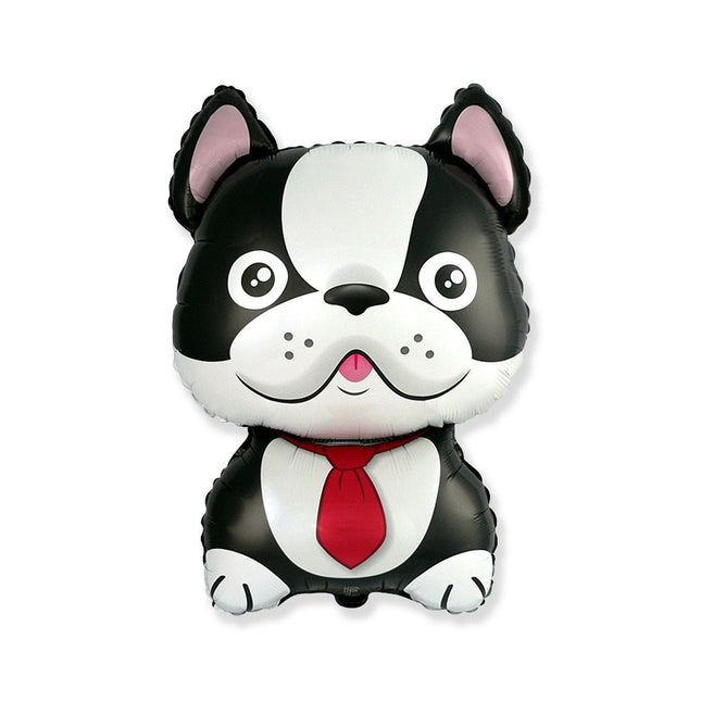 Balon folija Kužek Bulldog, črna barva, 60cm - mojbalon