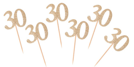 Zobotrebčki za 30. rojstni dan, zlata barva, 6kom