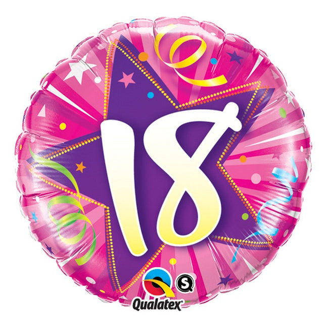 Balon folija za rojstni dan, številka 18, 45cm - mojbalon