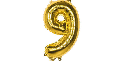 Balon številka 9, zlata barva, 36cm - mojbalon