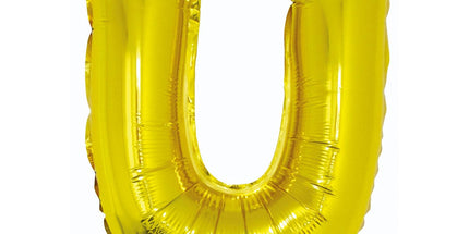 Balon črka U, zlata barva, 35cm - mojbalon