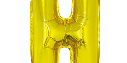 Balon črka H, zlata barva, 35cm - mojbalon