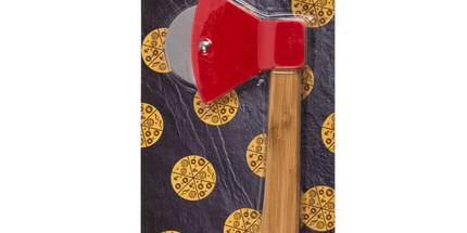 Pizzaschneider Axt-Form, 18 cm – Spaßiges Geschenk mit Bambusgriff