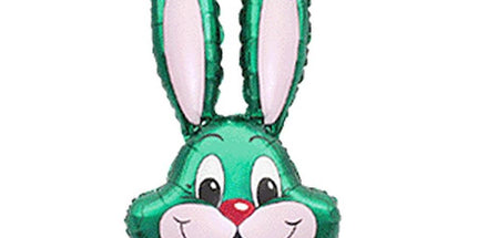 Balon folija Zajec, zelena barva, 35cm 