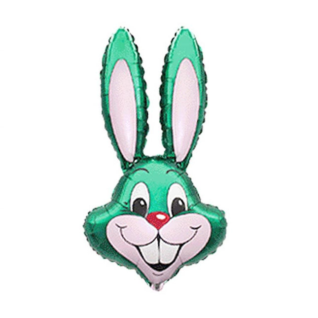 Balon folija Zajec, zelena barva, 35cm 