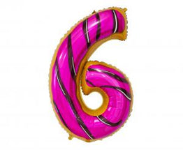 Balon folija - številka 6, piškotek / Cookie, 78cm