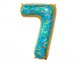 Balon folija - številka 7, piškotek / Cookie, 78cm