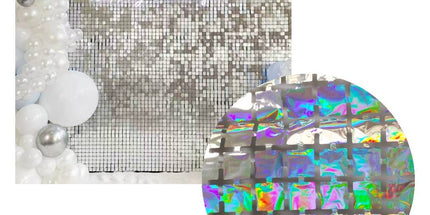 Vorhang – Silber Holografisch, 100×200 cm, Party- und Raumdeko